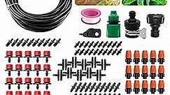 82FT Drip Irrigation System, Automatic Drip Irrigation Kits with Adjustable Dripper 1/4" Blank Distribution Drip Irrigation tubing, Garden Irrigation System for Flower Bed, Patio, Lawn, and Outdoor