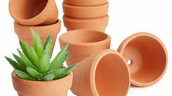 10-Pack 1.5-Inch Mini Terracotta Plants Pots with Drainage Holes for Cactus, Succulents, Tiny Clay Terra Cotta Flower Pot Planters for Nursery, Indoor Garden, Patio, DIY Crafts