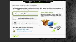 Windows 8 - Reinstall Drivers or Applications - Acer Recovery Management