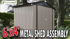METAL SHED Unboxing & Assembly | PATIOWELL Double Door Shed | 6x4 Storage Building