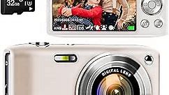 Digital Point and Shoot Camera, Compact Digital Camera with 2.88' IPS Screen 48MP 4K for Photo and Video, Small Digital Camera Support 16X Zoom Macro Mode and Flash, Beginner Camera for Teens