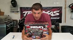 Traxxas 1/16th E- Revo vxl unboxing and running video
