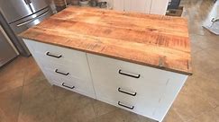 Ikea DIY Kitchen Island with Thrifted Counter Top! - Free Range Cottage