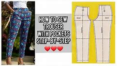 HOW TO CUT AND SEW A FEMALE TROUSER WITH POCKETS | PANT TUTORIAL | DIY