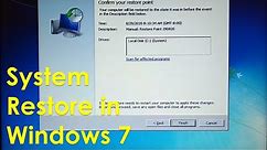 How to do system restore in windows 7