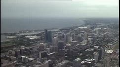 Water streaks WGN Tower Cam during storms