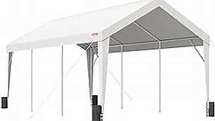 VEVOR Carport, 10x20 ft Heavy Duty Car Canopy Garage Boat Shelter Party Tent with 8 Reinforced Poles and 4 Weight Bags, UV Resistant Waterproof All-Season Tarp for SUV, F150, Car, Truck, Boat