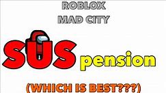ROBLOX MAD CITY : Monster truck vs default suspension (WHICH IS BEST)