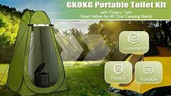 GKOKG Portable Toilet with Pop Up Privacy Tent