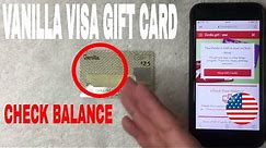 ✅ How To Check Vanilla Visa Gift Card Balance 🔴
