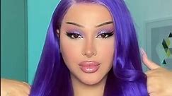 I tried Purple hair 💜 #transandproud #hairtransformation #purplehair #makeuptransformation