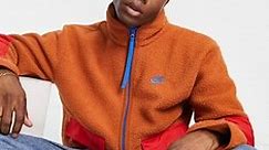 Nike Sport Essentials full-zip sherpa fleece jacket in brown | ASOS