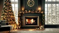 COZY CHRISTMAS FIREPLACE LIVING ROOM I RELAXING AMBIENCE MUSIC