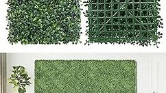 NETAP Artificial Grass Wall Panels Backdrop,10"x 10"(12Pcs) Faux Boxwood Panels for Outdoor Indoor Green Wall Decor,Party Wedding Garden Fence Decorations