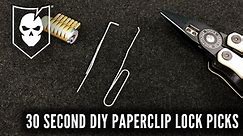 30 Second DIY Paperclip Lock Picks