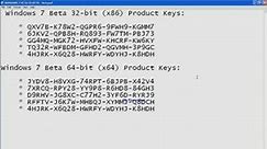 Windows 7 BETA CD-Keys