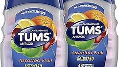 TUMS Extra Strength Antacid Tablets for Chewable Heartburn Relief and Acid Indigestion Relief, Assorted Fruit Flavors - 48 Count