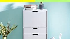 Naomi Home 6 Drawer Office Storage File Cabinet, Under Desk Storage file Cabinets for Home Office, Office Organization Filing Cabinet with Wheels, Printer Stand with Storage, 180 lbs Capacity – White