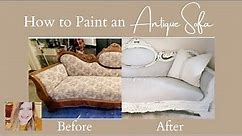 I Painted My Antique Sofa | Antique Sofa Makeover | Chalk Painted Upholstery