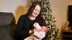 Mum went into into labour at home and gave birth under the CHRISTMAS TREE!