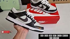 Nike Dunk Low Grey Black Orange Mini Swoosh - On Feet and Check * NiCe 85% ✌️