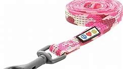 Pawtitas Reflective Dog Leash Pet Puppy Leash Comfortable Handle Highly Reflective Threads Heavy Duty Dog Training Leash Available as a 4 ft Dog Leash Sizes M - L | Pink Camouflage Dog Leash
