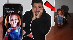 CALLING CHUCKY DOLL ON FACETIME AT 3AM (HE CAME TO MY HOUSE) | CHUCKY DOLL CAUGHT MOVING AT 3AM!