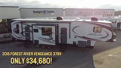 🚨Featured in our Pre-Loved RV Sale!🚨 2015 Forest River Vengeance Toy Hauler 378V #rv #rvlife #rvsale #prelovedrv #preowned #rvlifestyle #rvadventures #camper #adventur #rvadventure #campadventure #adventurerv #adventures #family #familytime | Budget RV Outlet of Buffalo