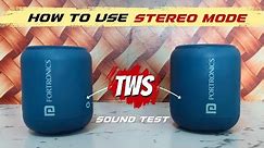 How to use Stereo Mode (TWS) 💥 Portronics Sounddrum 1 🔥 Sound Test with TWS Function