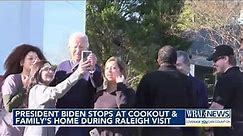 President Biden stops at Cook Out and family's home during Raleigh visit