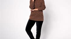 Belle by Kim Gravel Twisted Cable Mock Neck Sweater - QVC.com