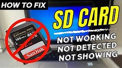 How to Fix SD Card Not Detected / Showing Up / Recognized - (3 Methods)