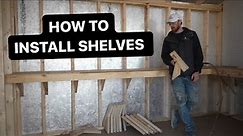 TUFF SHED SHELVING (Install Workbench, Pegboard, and Shelving)