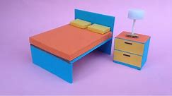 How to Make Bed From Cardboard _ DIY Miniature Cardboard Bed