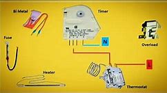 Refrigerator defrost timer, overload, thermoset wiring diagram||fridge defrost connection|| #viral