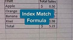 Index Match Formula Explained in Under 60 Seconds #excel #exceltips #exceltricks #exceltipsandtricks #microsoftexcel #indexmatch #excelforbeginners