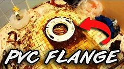 Escagedo - Old Rusted Toilet Flange New PVC Replacement