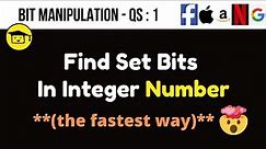 Find Set Bit In Integer Number