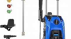 Power Washers Electric Powered - Pressure Washer 3500 PSI 2.6 GPM for Car Cleaning Machine with 4 Quick Connect Nozzles Foam Bottle and Hose Reel Home Driveway Patio