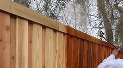 Wrapping up this beautiful new Cedar Fence with some stain! Are you someone who likes dark or light colored fence?! #dfwfencepro #dfw #HomeImprovement | DFW Fence Pro