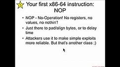 Your First Assembly Instruction: No-Operation (NOP) - Architecture 1001: x86-64 Assembly