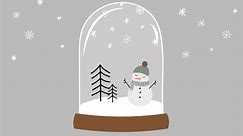 Cute Grey and White Snow Globe Snowman Happy Holidays Christmas Instagram Video Post (1)