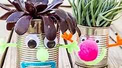 Earth Day Recycled Tin Can Planters