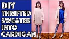 Easy DIY Cardigan From Sweater Thrift Flip Tutorial | Sew Anastasia