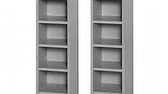 HOMCOM Set Of 2 Cd Media Display Shelf Unit Tower Rack Adjustable, Grey