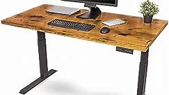 Stand Up Desk Store Reclaimed Wood Electric Adjustable Height Standing Desk with Programmable Memory (Charcoal Frame/Natural Fir Top, 60" Wide)