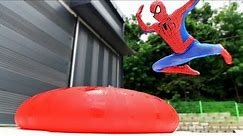 Spider Man Popping Giant Water Balloons! #2