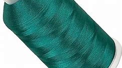 New brothread - Single Huge Spool 5000M Each Polyester Embroidery Machine Thread 40WT for Commercial and Domestic Machines - Peacock Green (Janome Color)