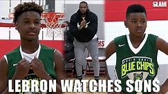LeBron James watches Bronny and Bryce BALL on OLDER competition! | SLAM Highlights