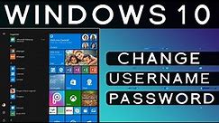 How To Change Username And Password in Windows 10